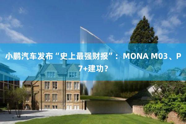 小鹏汽车发布“史上最强财报”：MONA M03、P7+建功？