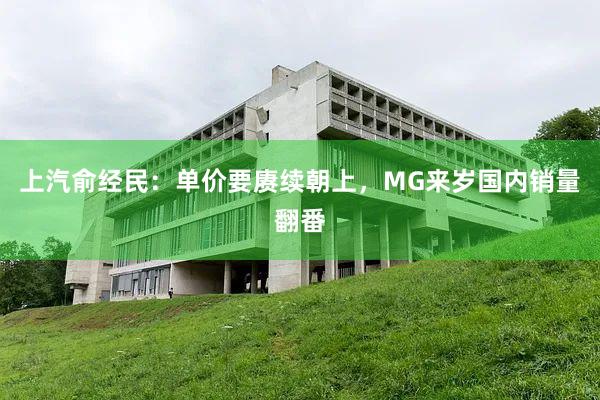 上汽俞经民：单价要赓续朝上，MG来岁国内销量翻番