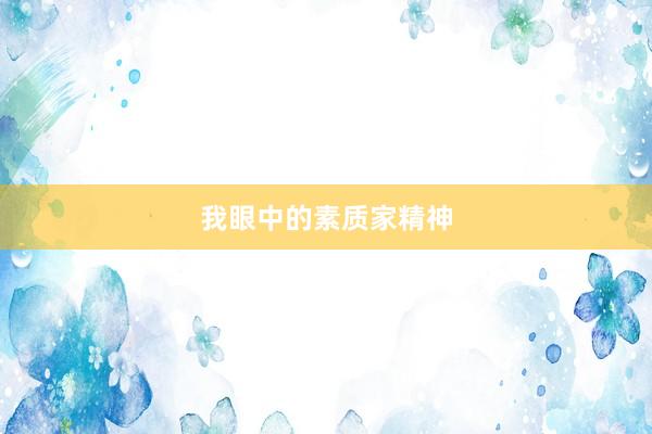 我眼中的素质家精神