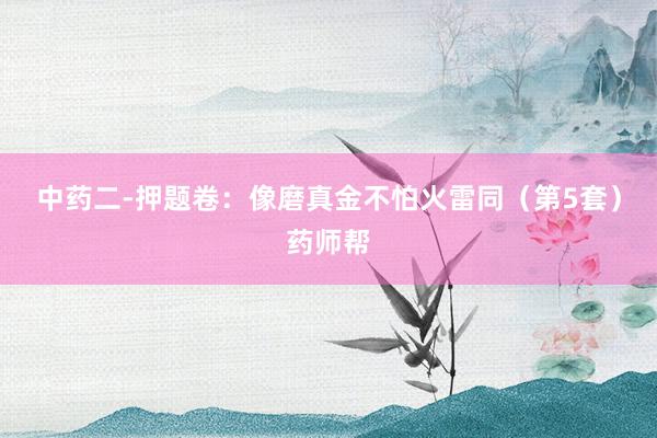 中药二-押题卷：像磨真金不怕火雷同（第5套）药师帮