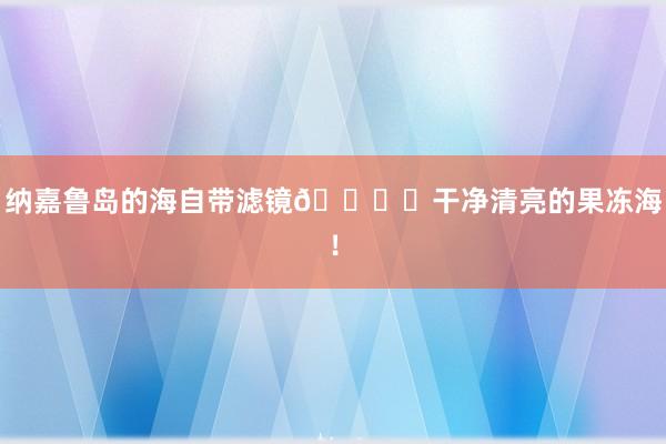 纳嘉鲁岛的海自带滤镜🏝️干净清亮的果冻海！