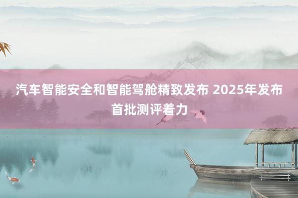 汽车智能安全和智能驾舱精致发布 2025年发布首批测评着力